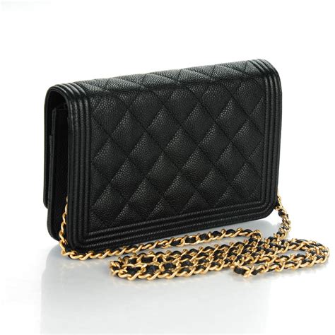 chanel caviar quilted boy wallet on chain woc black|CHANEL Caviar Quilted Wallet on Chain WOC Black.